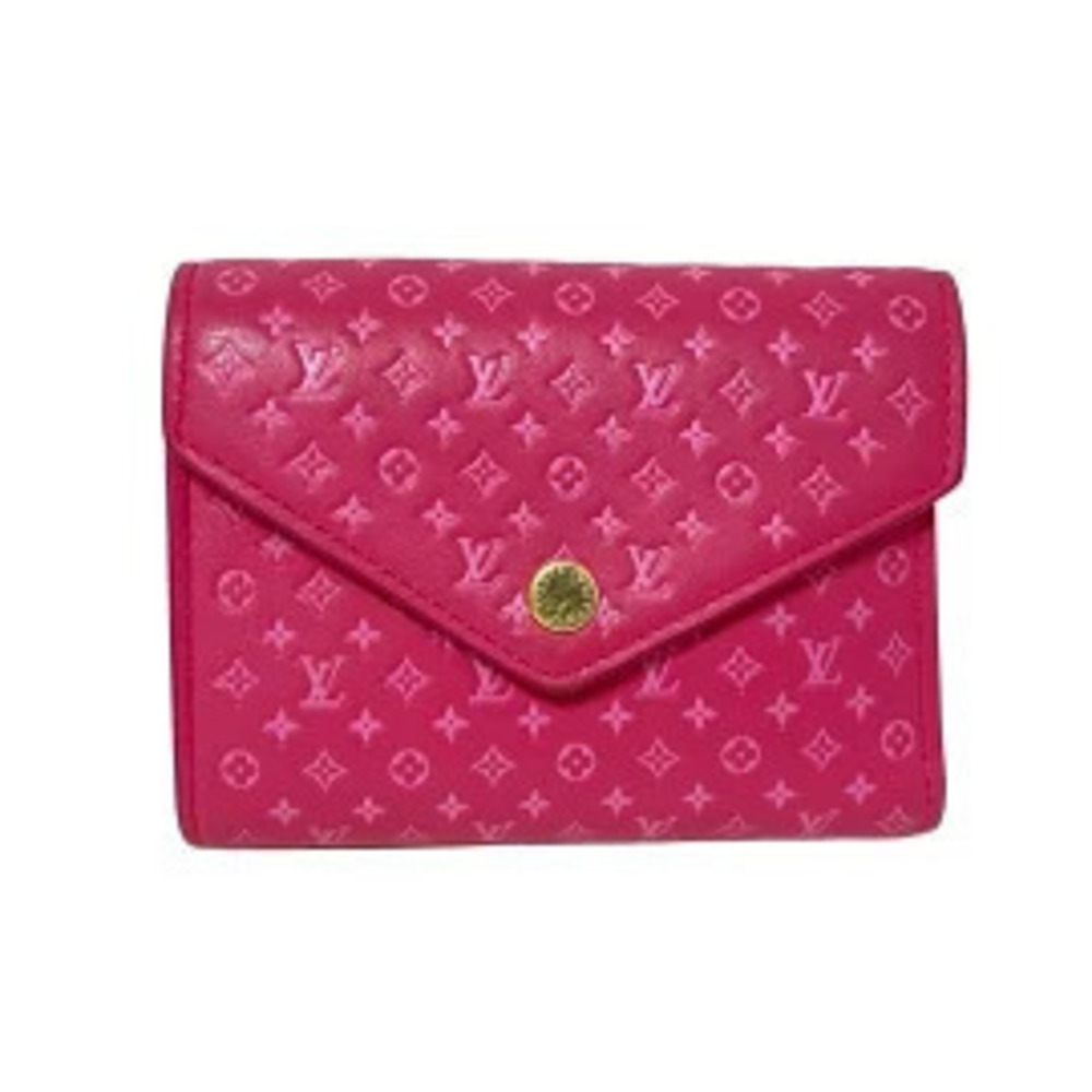 LOUIS VUITTON Portefeuille Victorine Tri fold Wallet Rose Pink Leather Cowhide